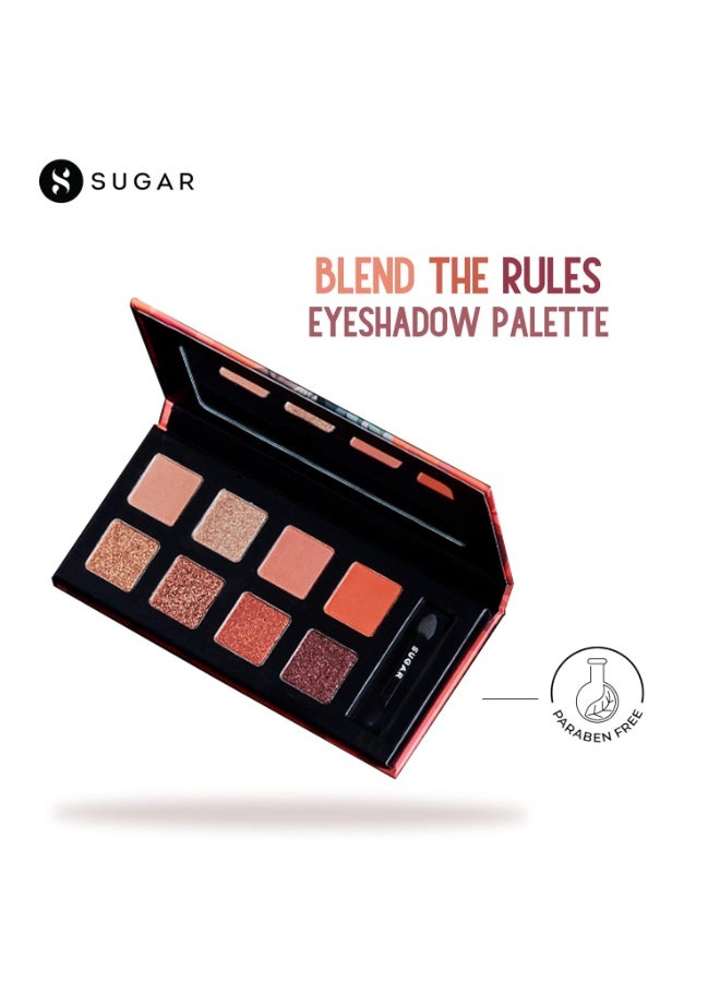 SUGAR Cosmetics Blend The Rules Eyeshadow Palette | Long Lasting, Smudge Proof & Shimmery Finish | 10.4 Gm - 01 Flawless (8 Warm Neutral Shades) - Image 2